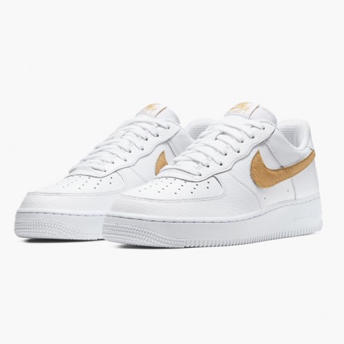 Nike Air Force 1 Low Pony Hair Snakeskin Club Gold CW7567 101 Dámské a pánské Běžné boty