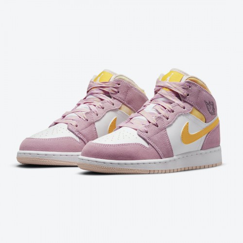 Air Jordan 1 Mid SE GS Arctic Pink Light Arctic Pink/University Gold/White DC9517-600