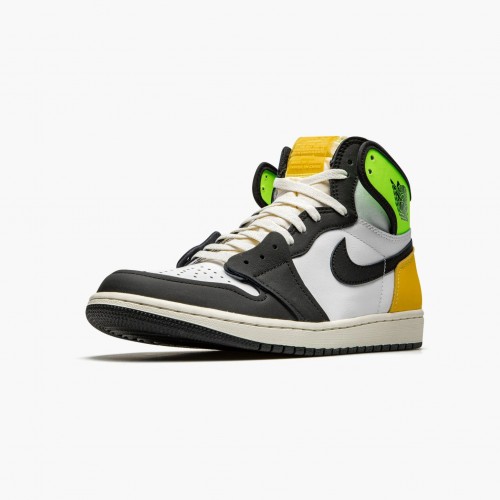 Air Jordan 1 Retro High White Black Volt University Gold Běžné boty 555088 118 AJ1 Tenisky