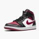 Air Jordan 1 Mid Bred Toe Black/Gym Red/White  554724-066