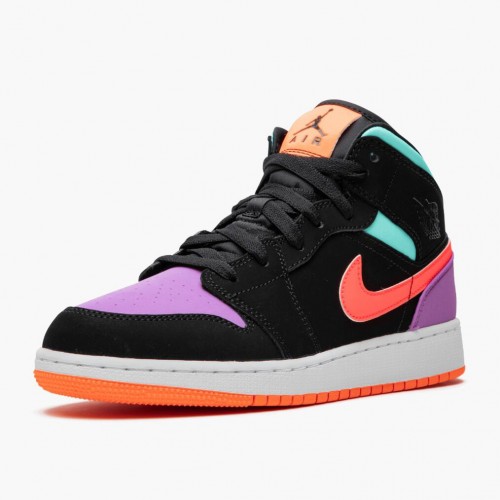 Nike Air Jordan 1 Mid Candy Černá/Total oranžový 554725 083 pánské/dámské AJ1 Jordan Tenisky