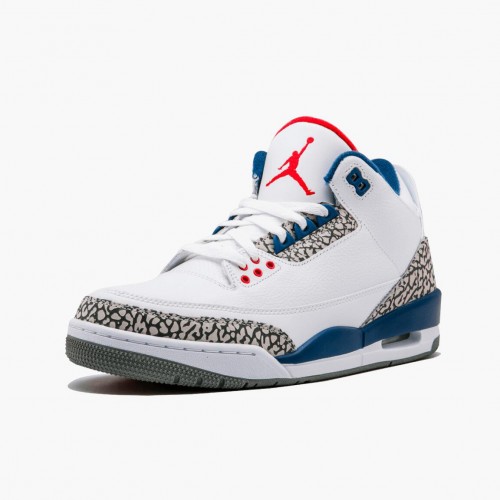 Air Jordan 3 Retro OG True Blue Pánské Běžné boty 854262 106 Bílý/Ohnivě červená AJ3 Jordan Tenisky