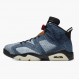 Air Jordan 6 Retro Washed Denim Black Sail/Varsity Red/Black 384664-060