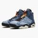 Air Jordan 6 Retro Washed Denim Black Sail/Varsity Red/Black 384664-060