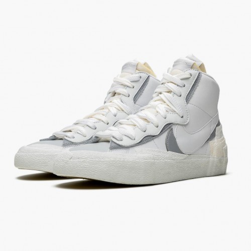 Nike Blazer Mid sacai White Grey BV0072 100 Dámské a pánské Běžné boty